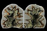 Tall, Crystal Filled Septarian Geode Bookends - Utah #160167-1